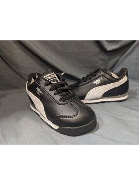 Puma Toddlers Roma Basic Inf Sneakers Lace Up Black/white Size 7 NEW IN BOX!